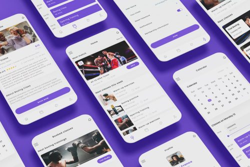 Boxing Club & Sports School App Ui Kit Template