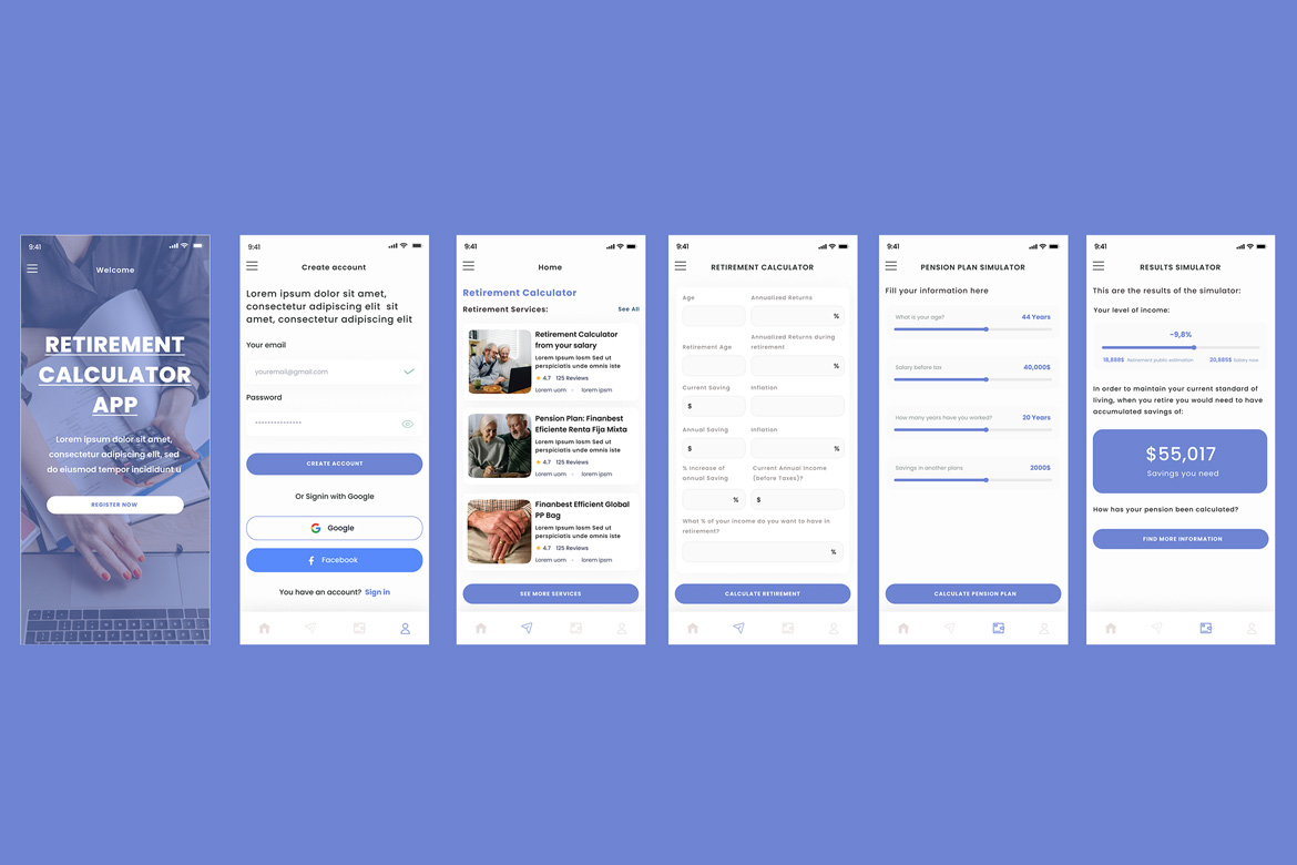 Retirement Calculator & Pension Plan Simulator App