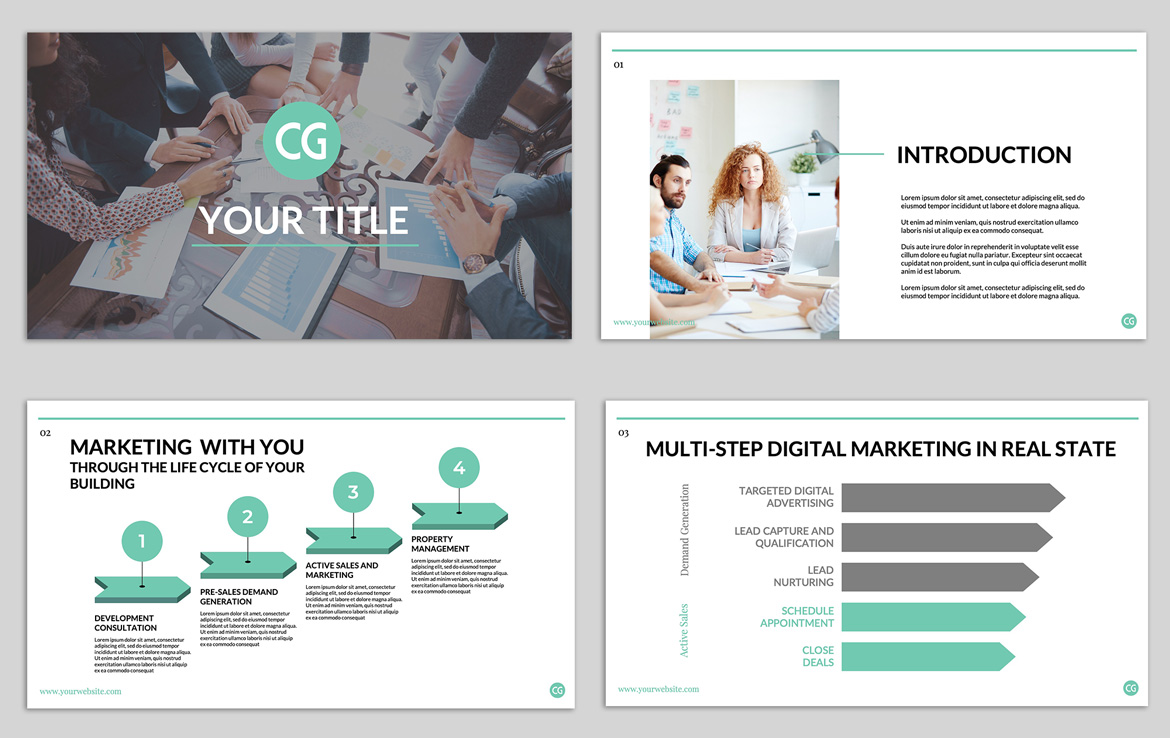 Marketing & Real state Green Presentation Power Point & Google Slides Template - 2