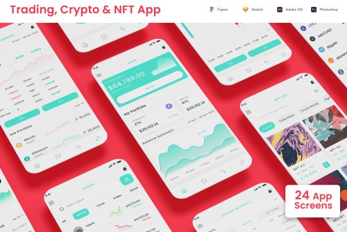 Trading Forex & Stocks, Crypto Trade & Nft App Ui