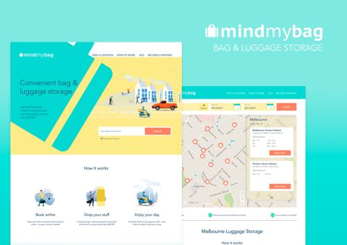 Luggage & Bags Storage company website template in Green, white and Yellow colors