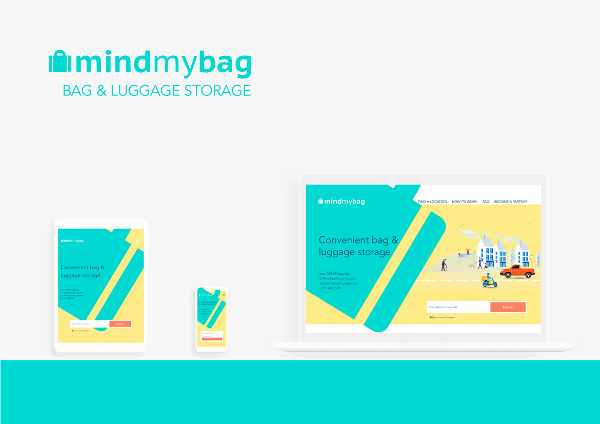 Luggage & Bags Storage company website template in Green, white and Yellow colors